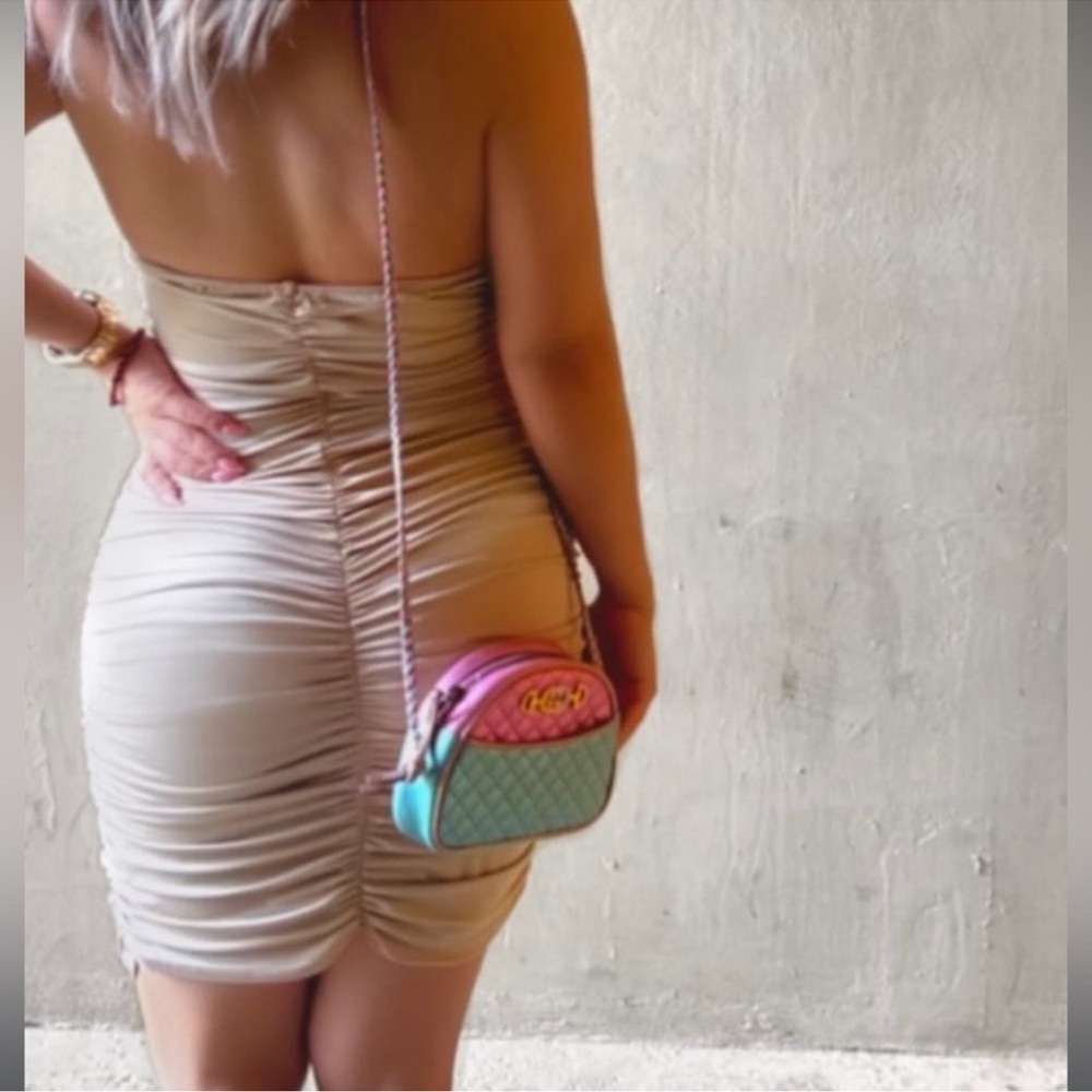 Sexy Beige Ruched Dress 🤍💵